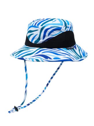 כובע רחב שוליים בגווני לבן וים A050 SUNWAY
